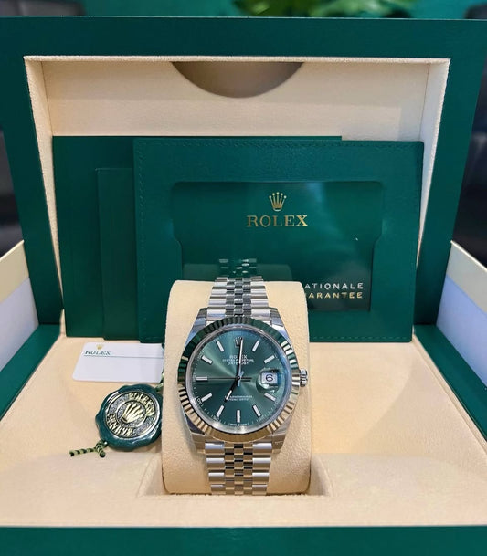 ROLEX DATEJUST JUBILÉE MINT GREEN ZIGRINATO
